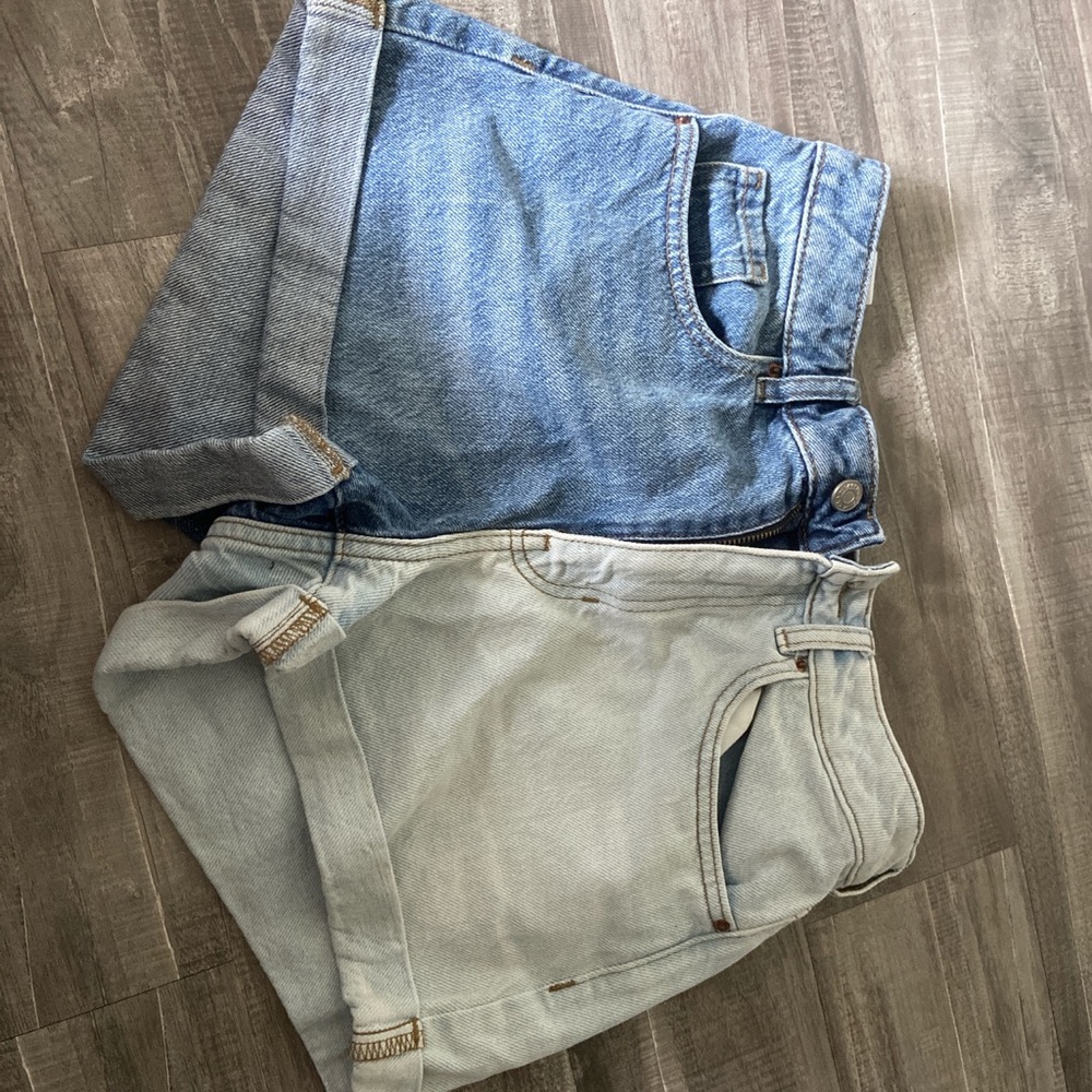 pacsun denim split shorts
